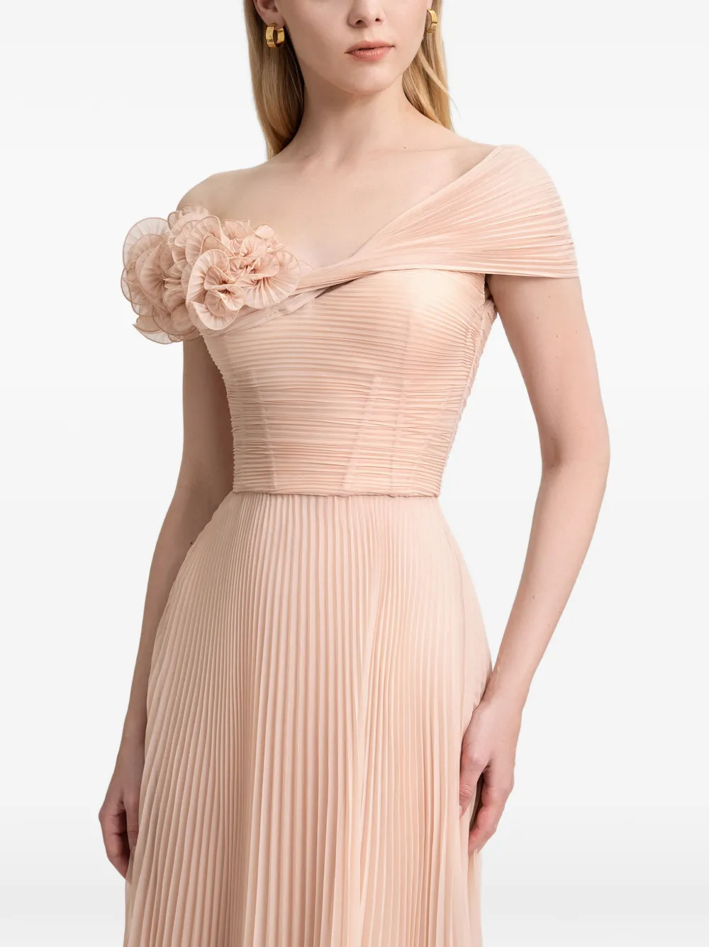 Gemy Maalouf Maxi-jurk met asymmetrische hals Roze
