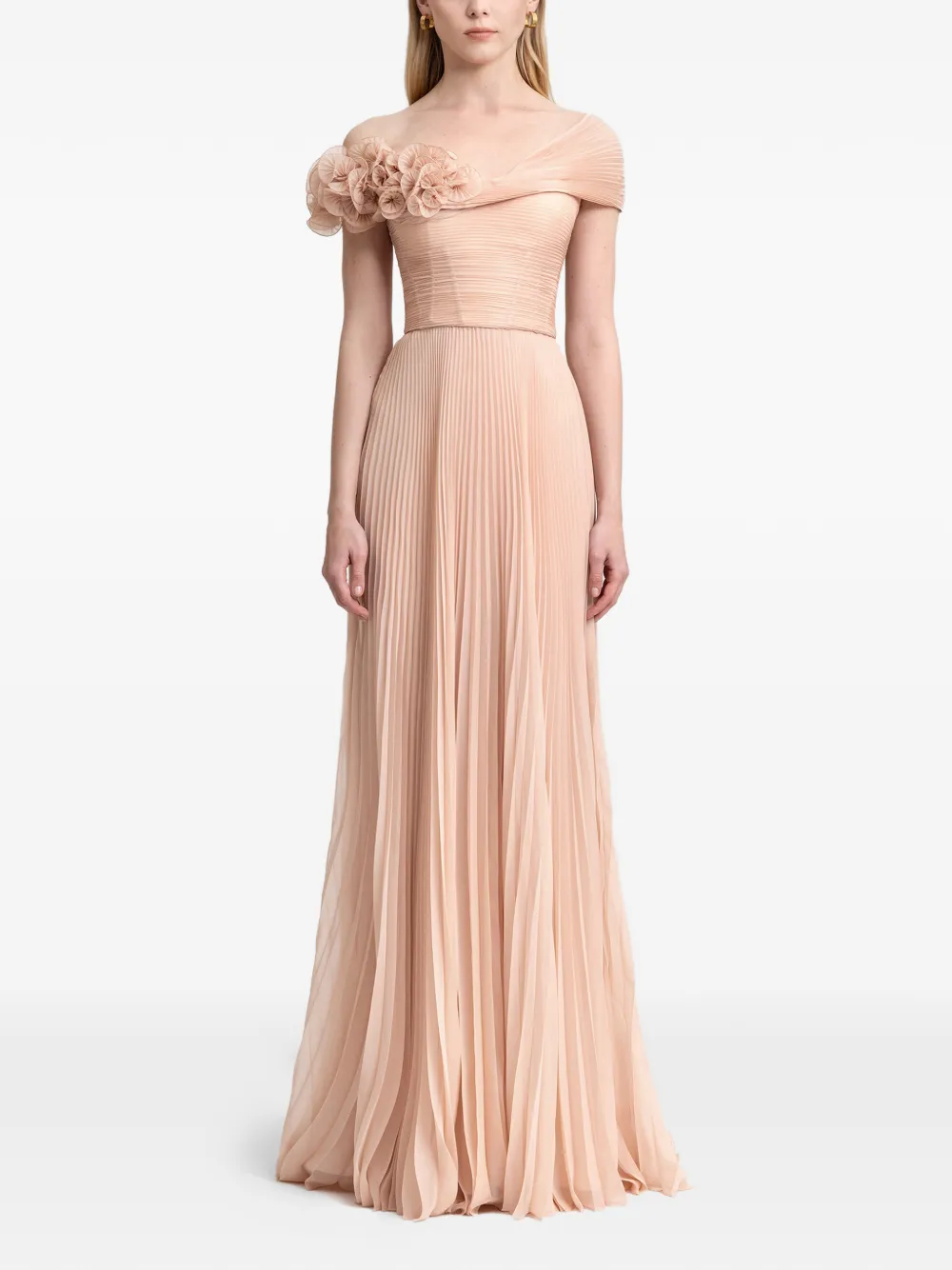 Gemy Maalouf Maxi-jurk met asymmetrische hals Roze