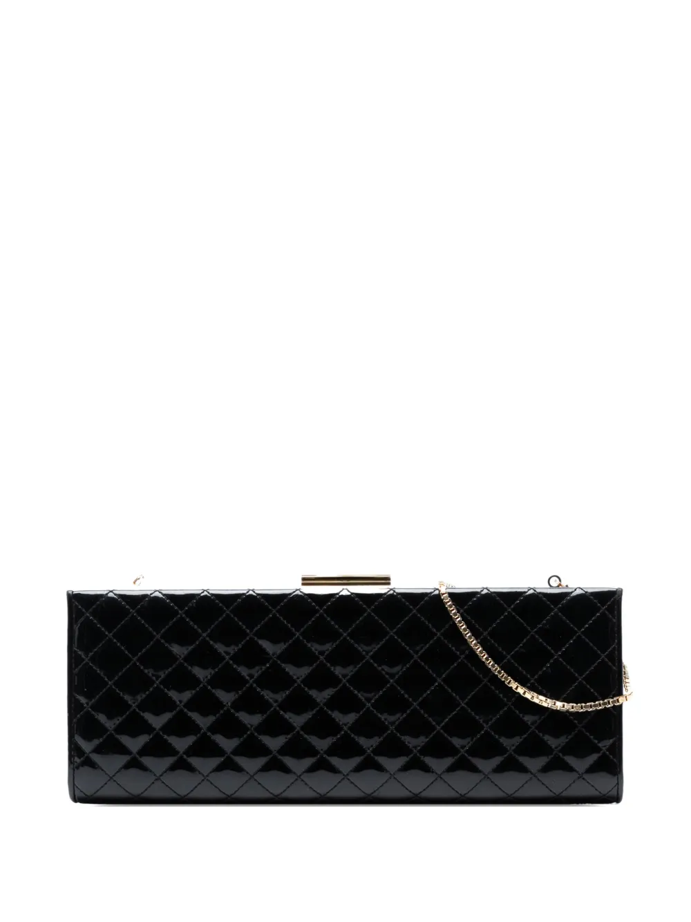 Ferragamo Pre-Owned 2016 Quilted Patent Clutch with Chain shoulder bag | Black | Image 1