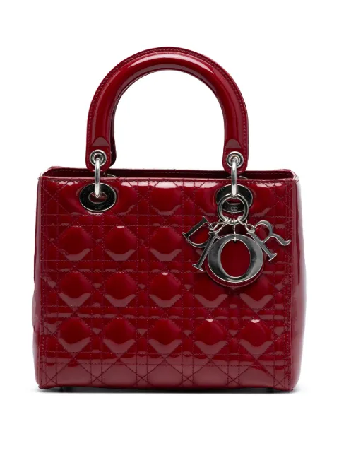 Christian Dior Pre-Owned 2018 Medium Patent Cannage Lady Dior satchel