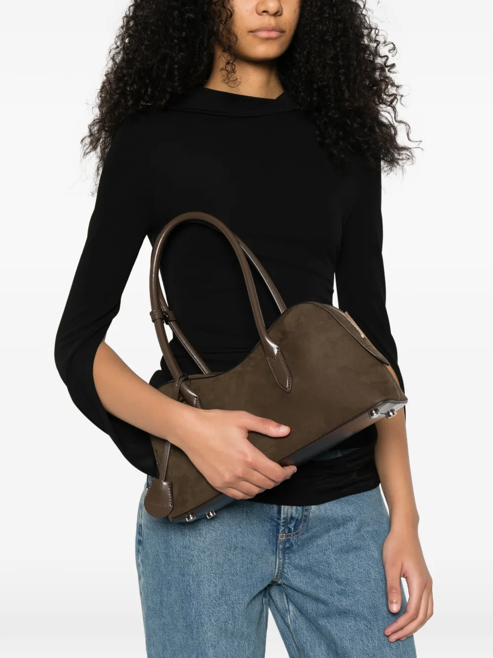 Stella McCartney Ryder padlock shoulder bag - Bruin