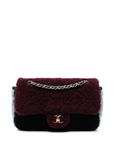 CHANEL Pre-Owned 2019 Medium Tricolor CC Quilted Shearling Single Flap shoulder bag