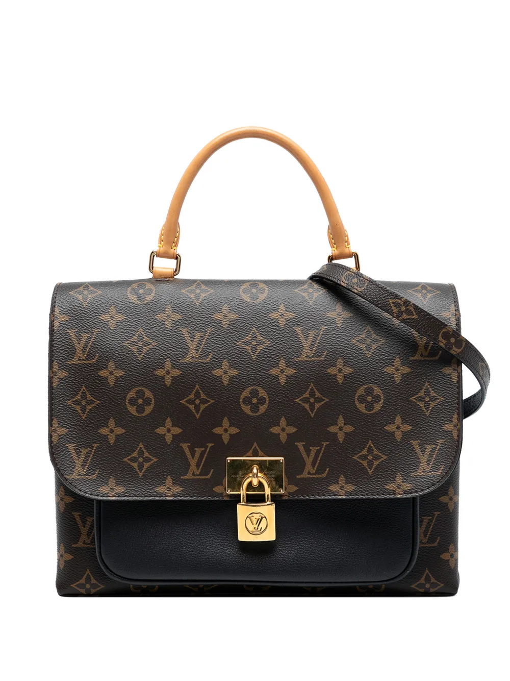 Pre-owned Louis Vuitton 2018 Monogram Marignan Satchel In Black