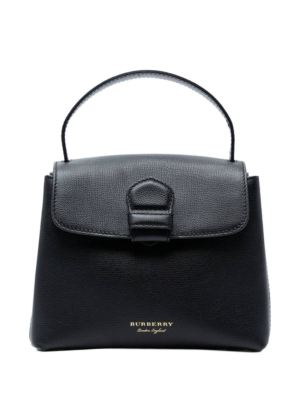 Pre-owned Burberry 2000-2017 Small Calfskin And House Check Camberley Satchel In Black