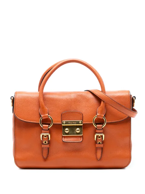 Miu Miu Pre-Owned 2010-2025 Goatskin Madras Flap satchel