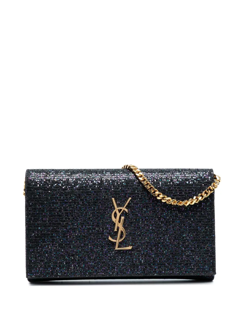 Saint Laurent Pre-Owned 2016 Glitter Monogram Kate Wallet on Chain crossbody bag | Black | Image 1