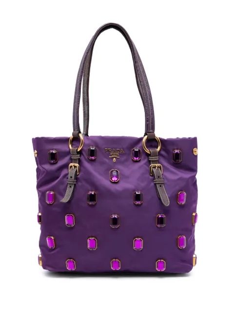Prada Pre-Owned 2000-2025 Tessuto Pietre Jeweled tote bag