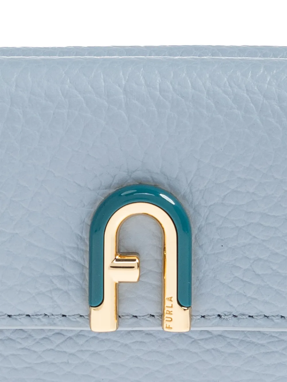 Furla Leren portemonnee met logoplakkaat Blauw