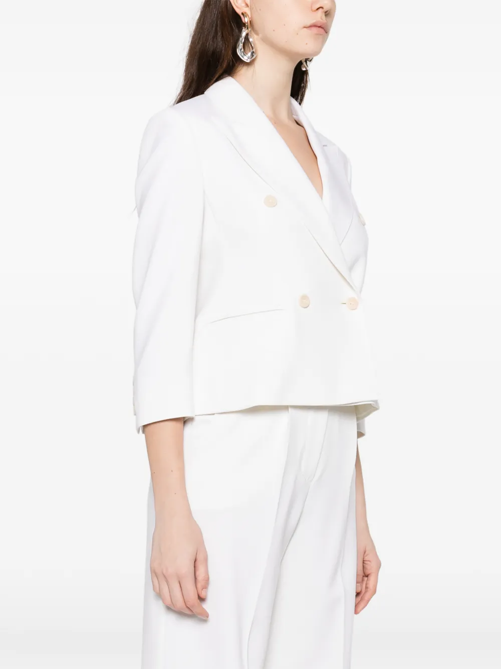 Long-Sleeve Button Blazer