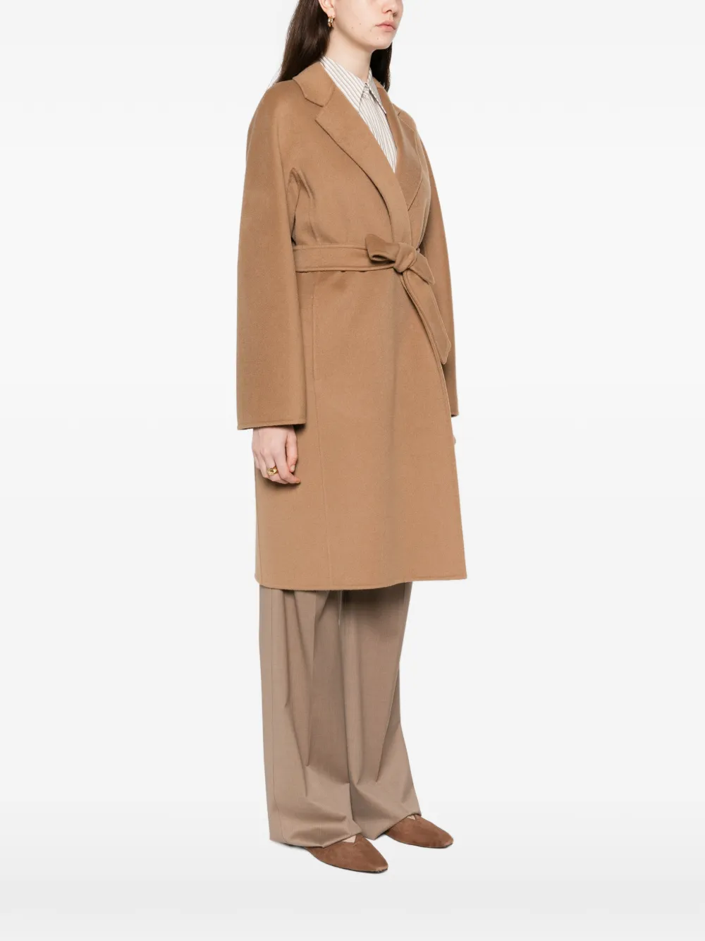 Max Mara Aceri jas met gestrikte taille Bruin