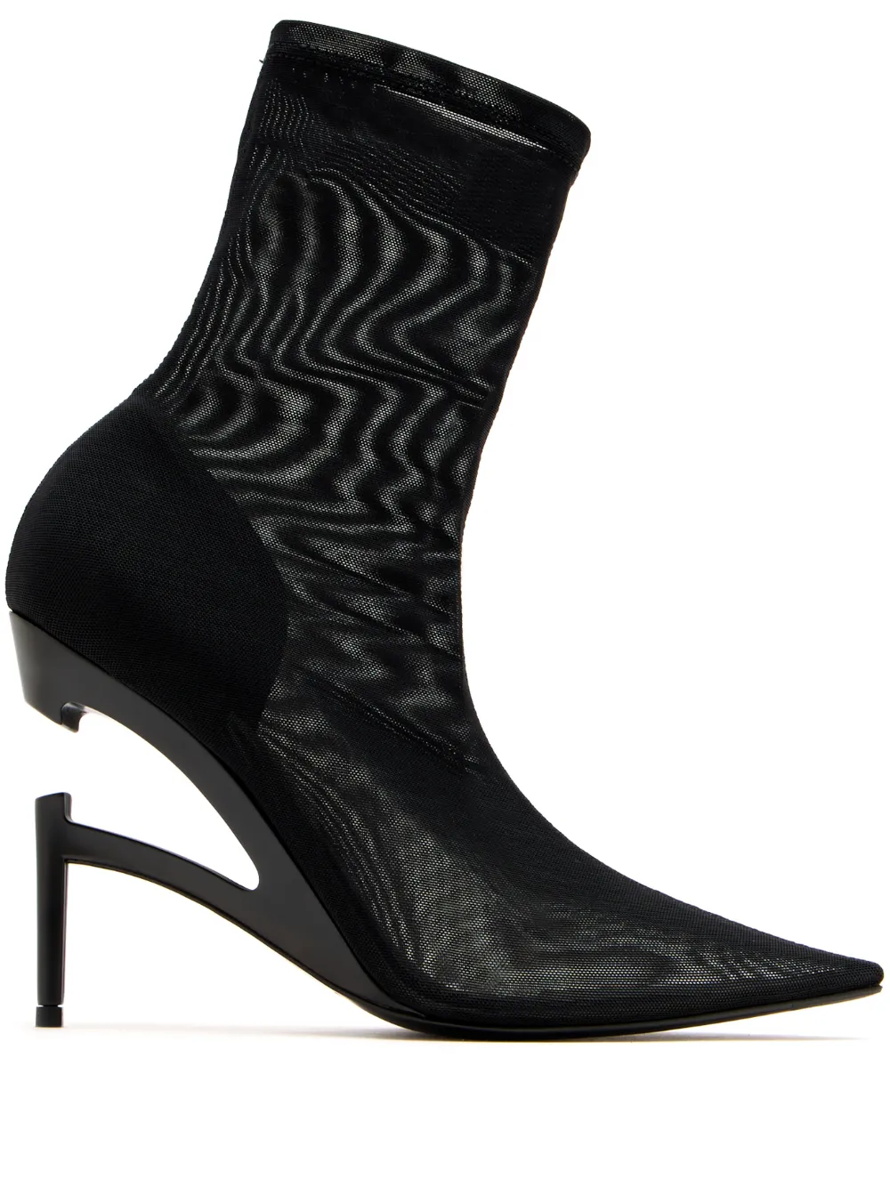 B1ARCHIVE 100mm mesh-textured pointed-toe boots | Black | Image 1