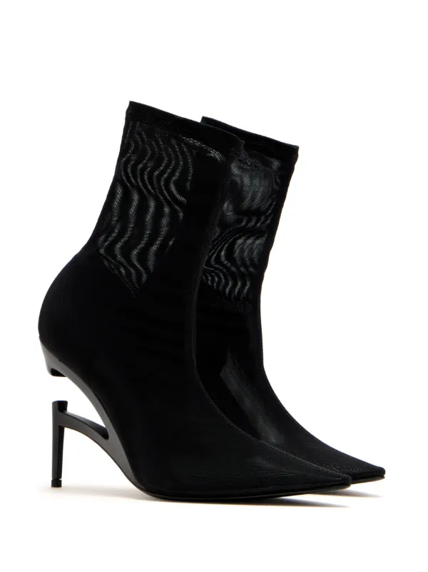 B1ARCHIVE 100mm mesh-textured pointed-toe Boots | Black | FARFETCH CY
