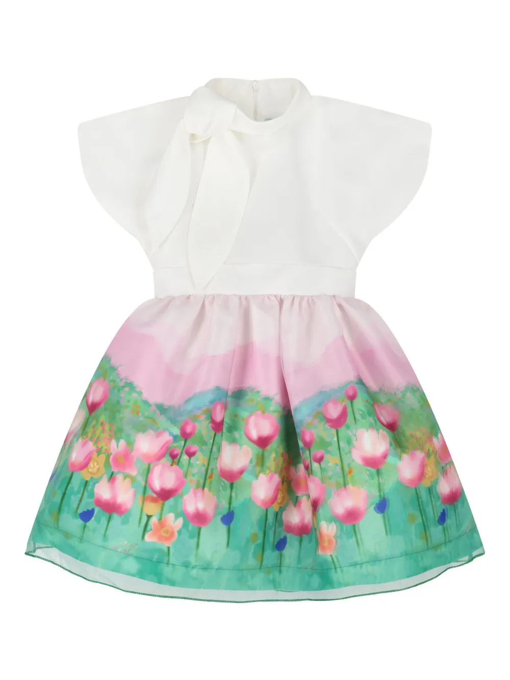 MAMA LUMA KIDS robe nouée à fleurs - Blanc MAMA LUMA KIDS robe nouée à fleurs - Blanc