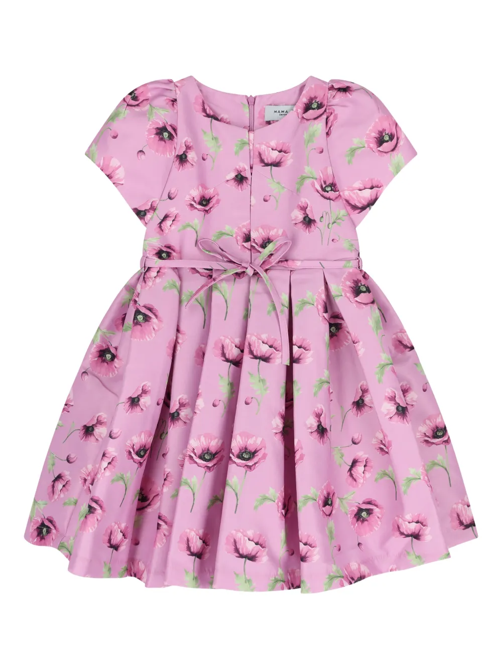 Mama Luma Kids' Floral Satin Dress In Pink
