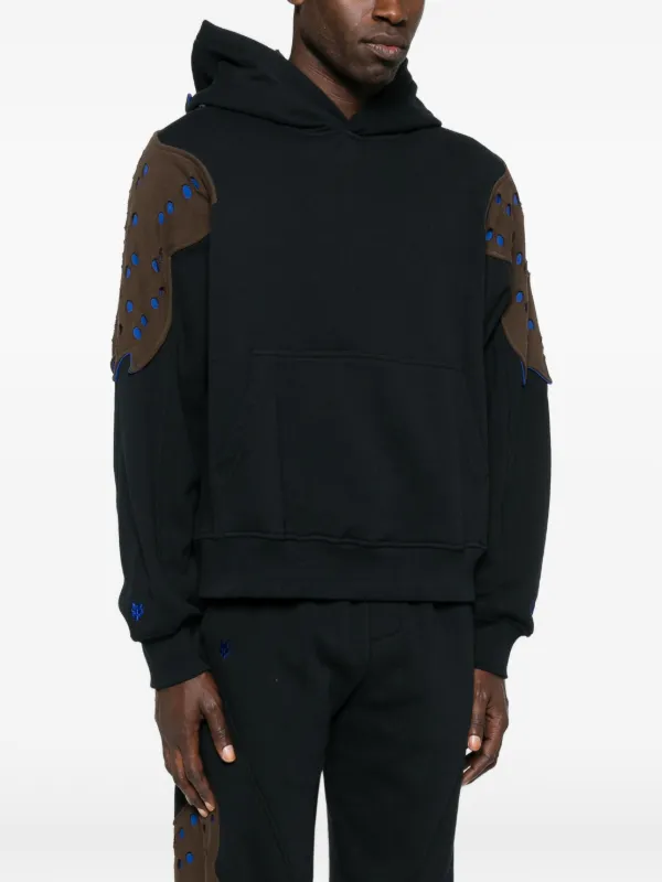 Kiko Kostadinov x Fox Lab Perforated Fleece Hoodie | Black | FARFETCH
