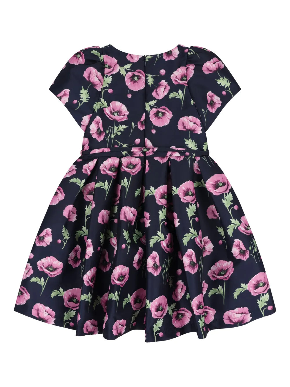 MAMA LUMA KIDS Satijnen jurk met bloemen Blauw