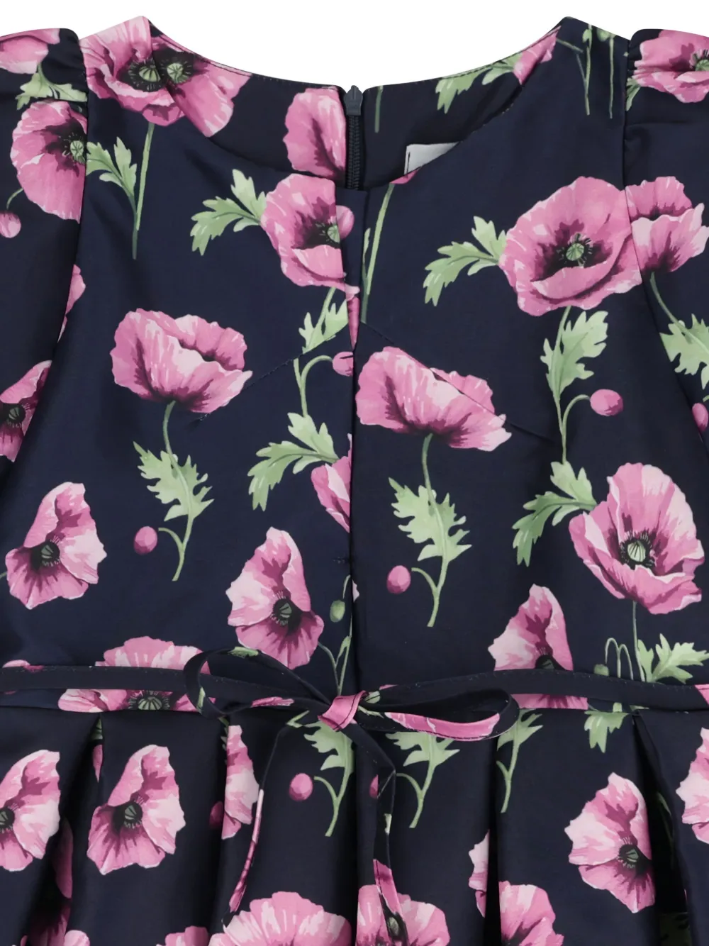 MAMA LUMA KIDS Satijnen jurk met bloemen Blauw