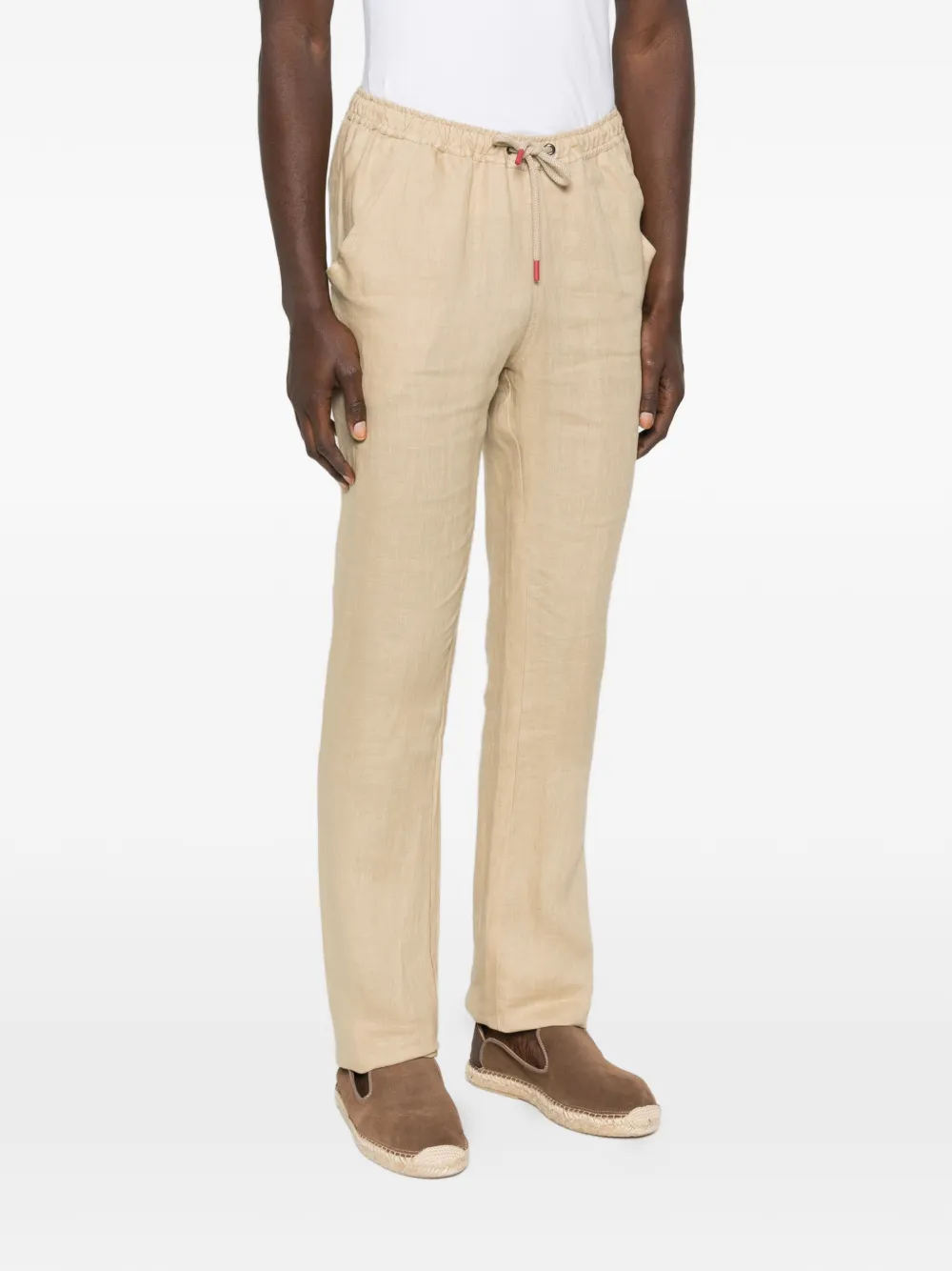 Kiton Broek met trekkoordtaille Beige