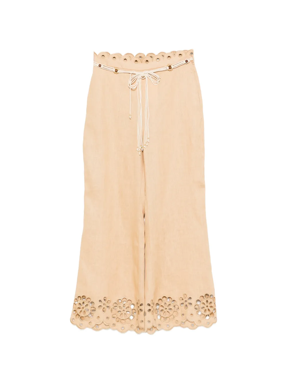 ZIMMERMANN eyelet-detail tie-fastening trousers - Nude