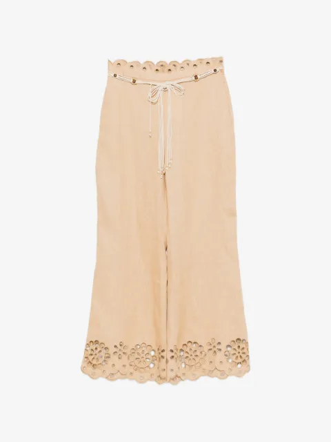 ZIMMERMANN pantalones con cierre de lazo y ojales