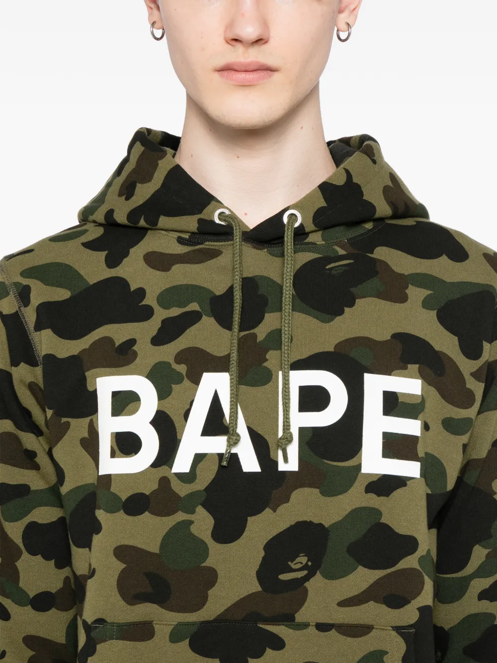 A BATHING APE Hoodie met camouflageprint Groen