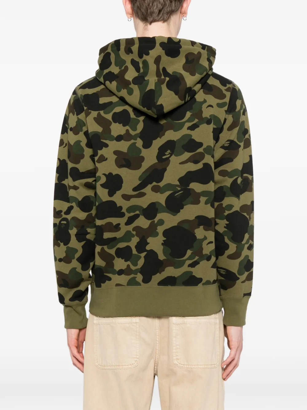A BATHING APE Hoodie met camouflageprint Groen
