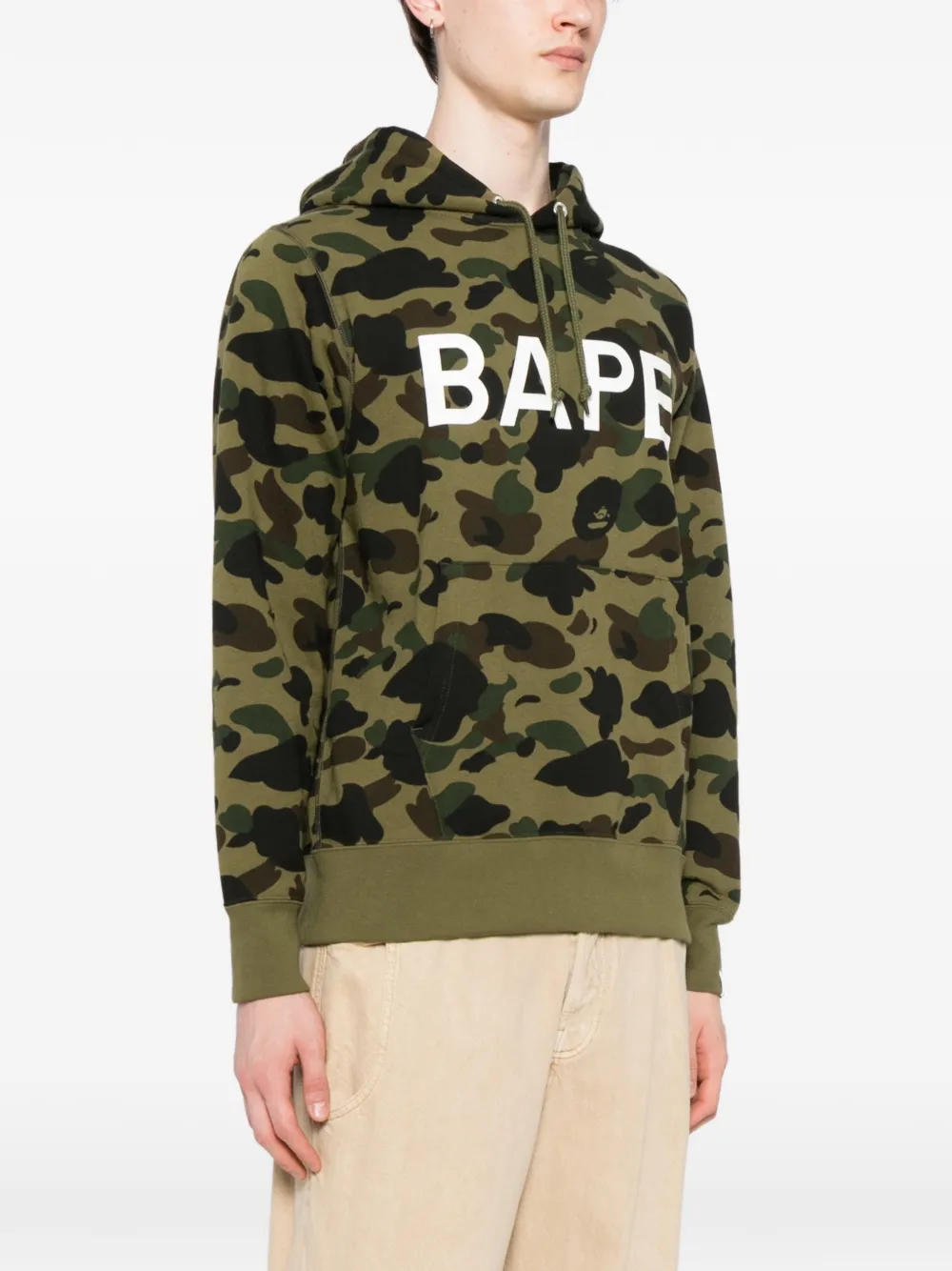A BATHING APE Hoodie met camouflageprint Groen