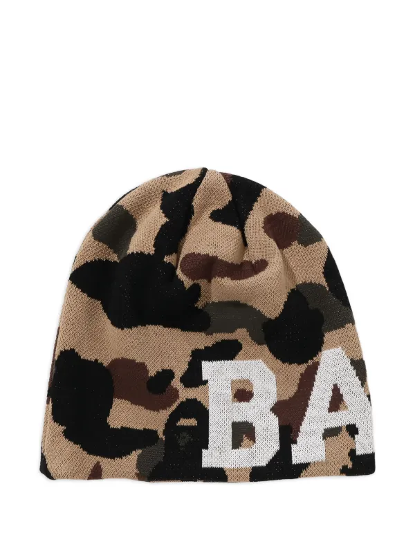 アベイシングエイプ つば付きニット帽 a bathing ape camo柄ツバ付き