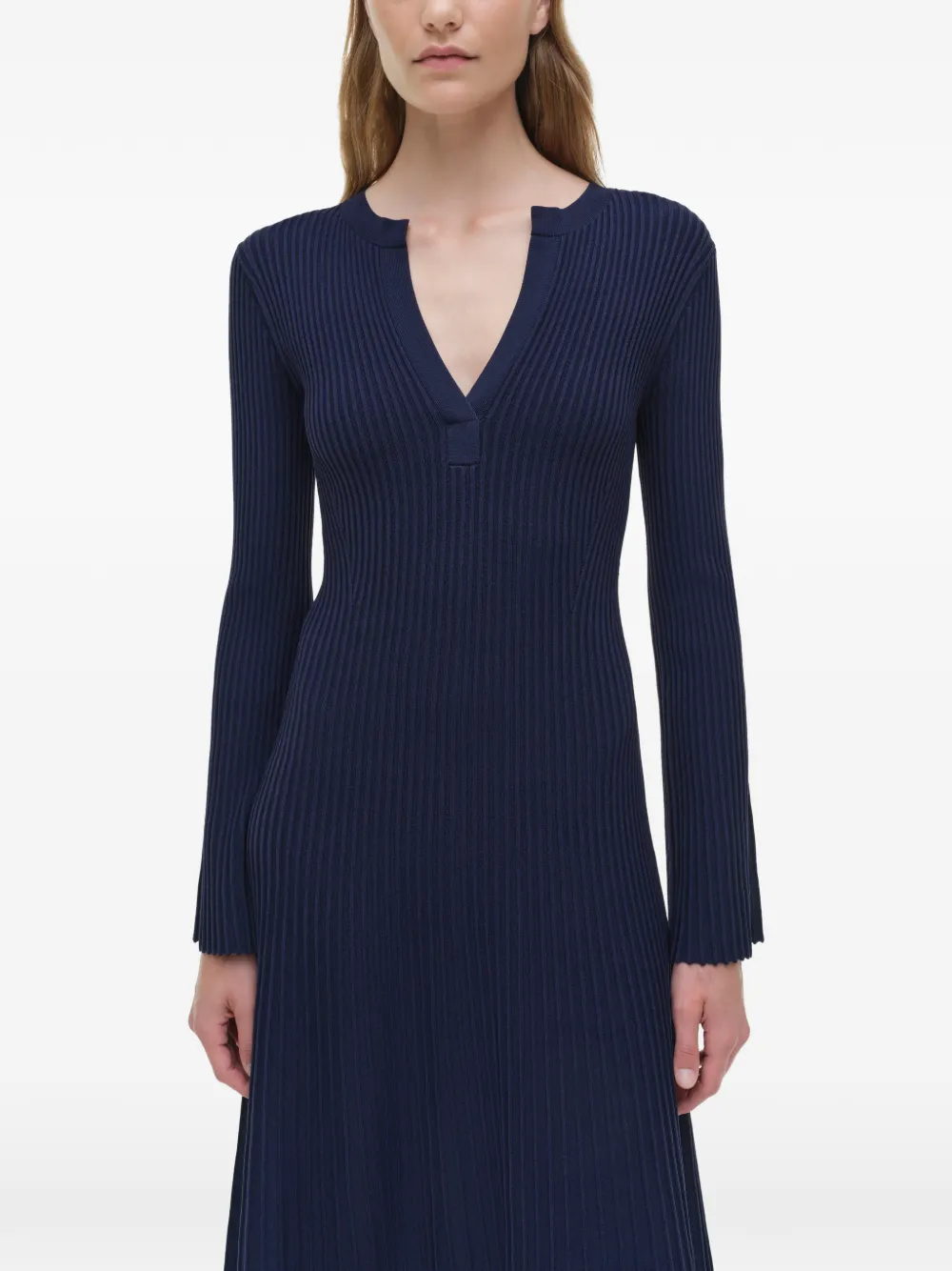 SIMKHAI Genna midi-jurk met klokmouwen Blauw