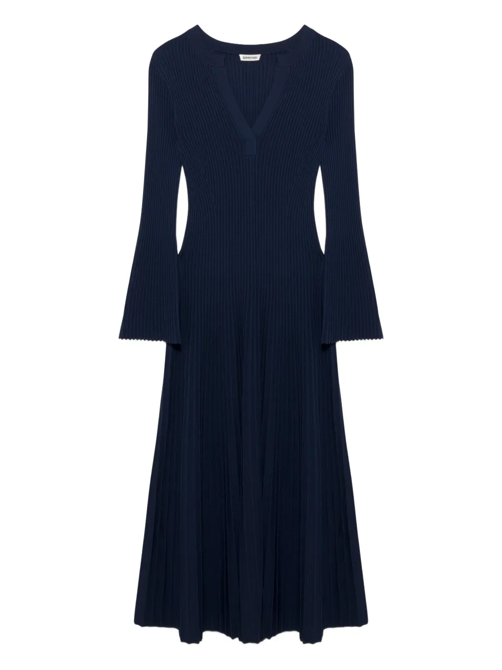 Simkhai Genna Bell-sleeve Midi Dress In Blue
