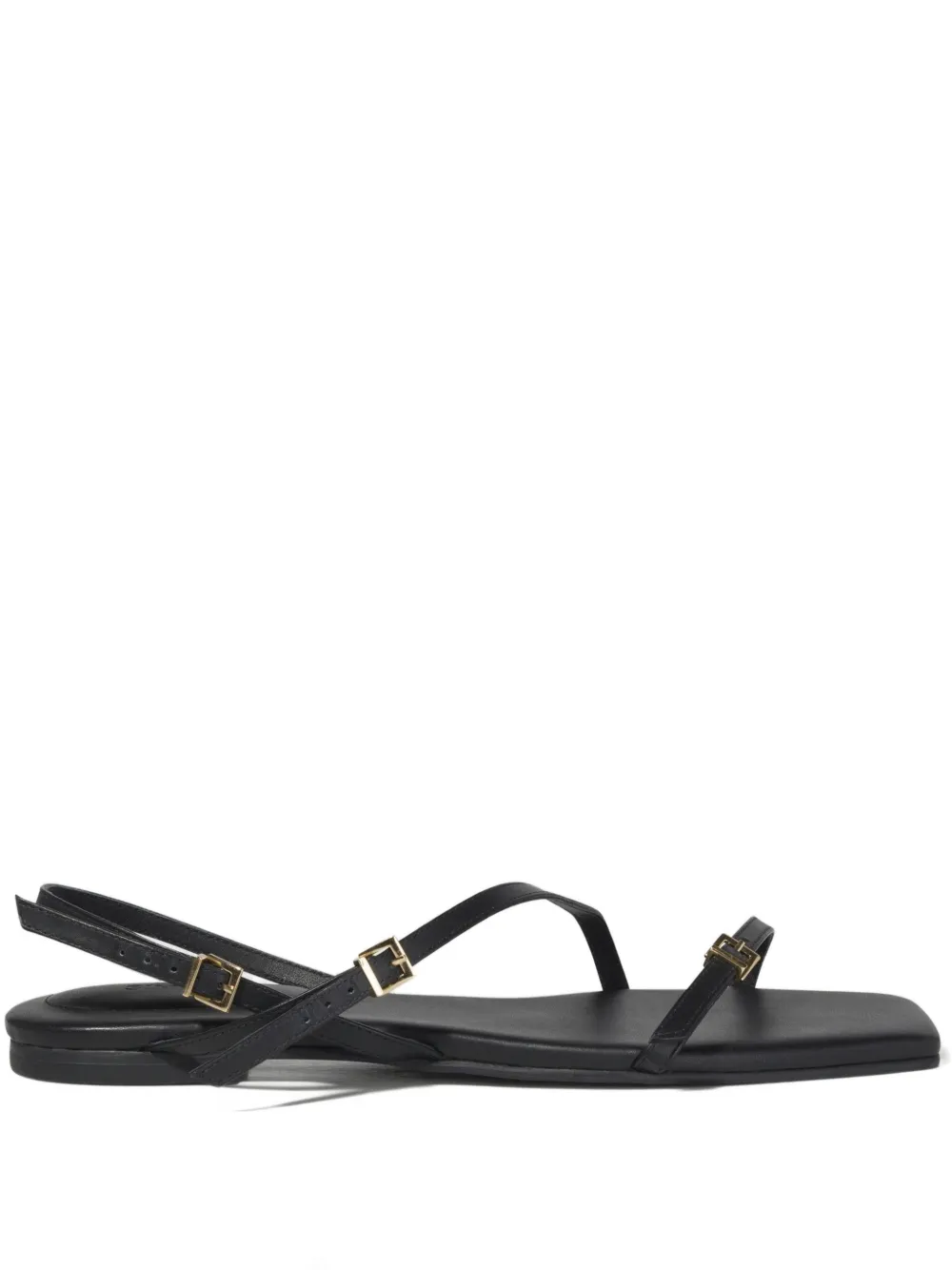 Simkhai Carey square-toe leather flat | Black | Image 1