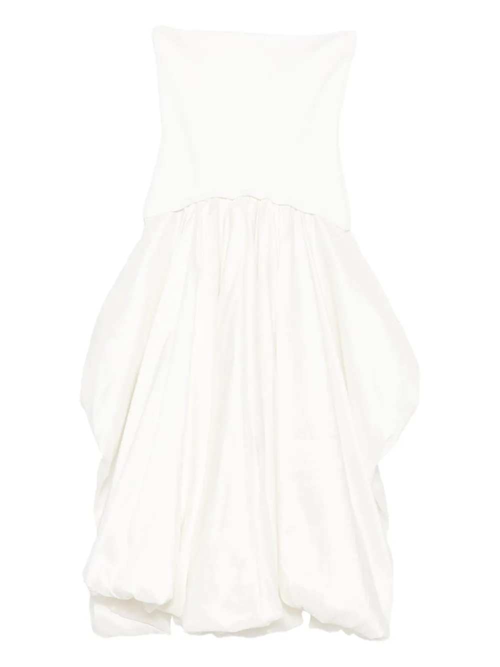 Simkhai Izzy Strapless Taffeta Midi Dress In White