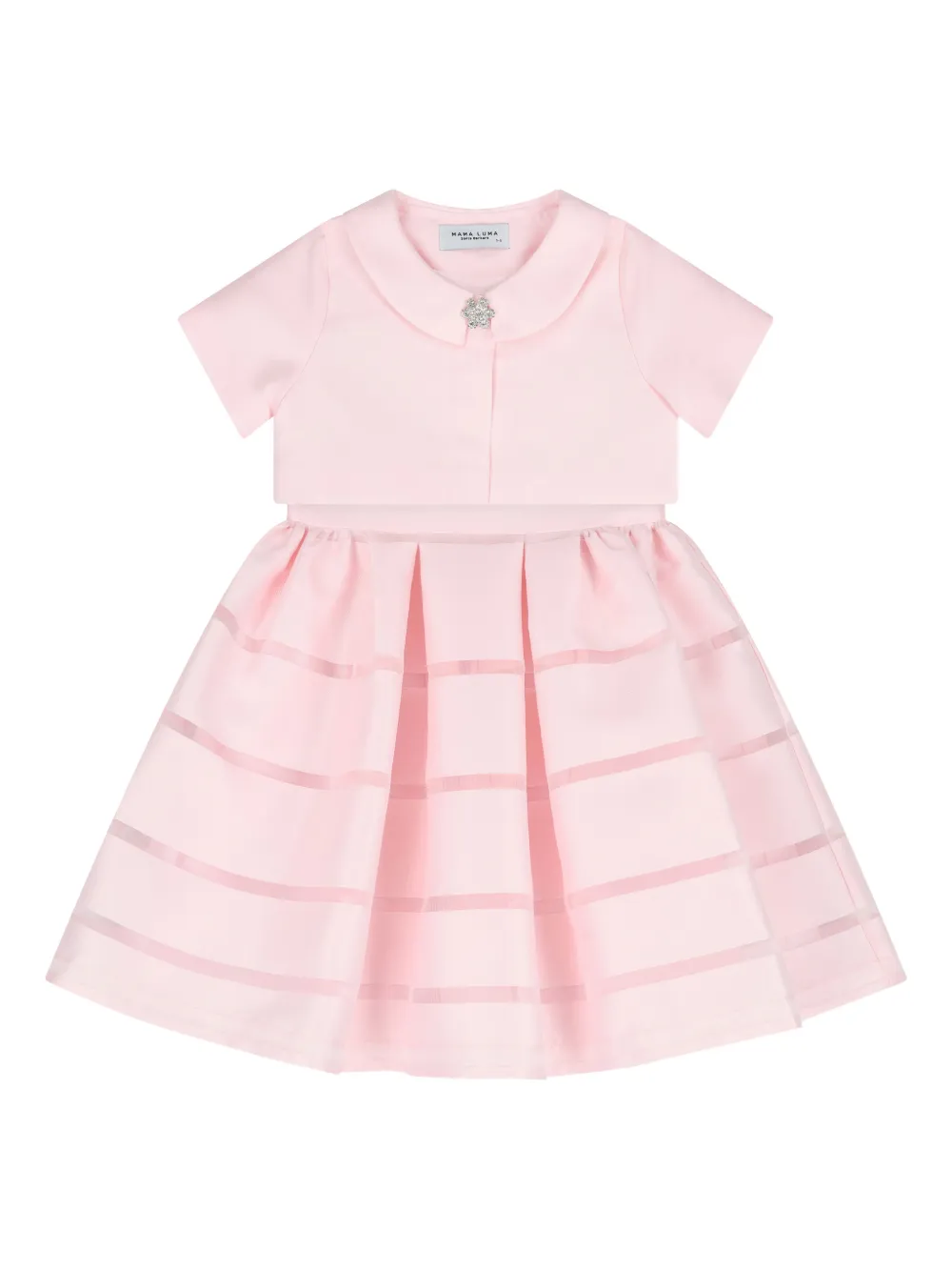 Mama Luma Kids' Striped Twill Dress (set Of Two) In Pink