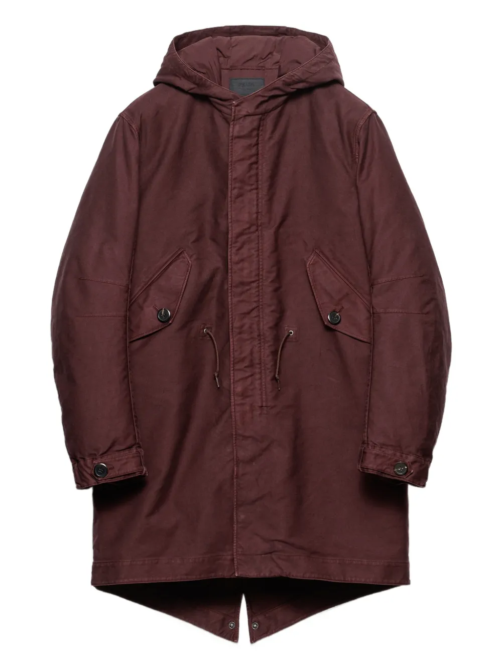 Prada hooded patch-pocket down jacket | Red | Image 1