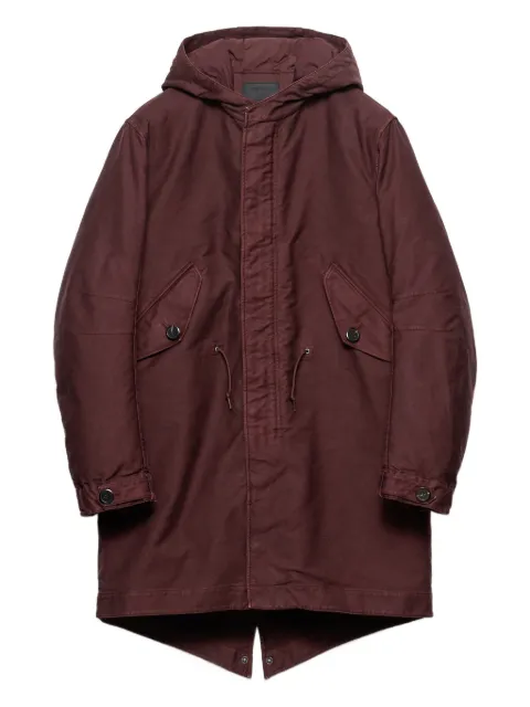 Prada hooded patch-pocket down jacket