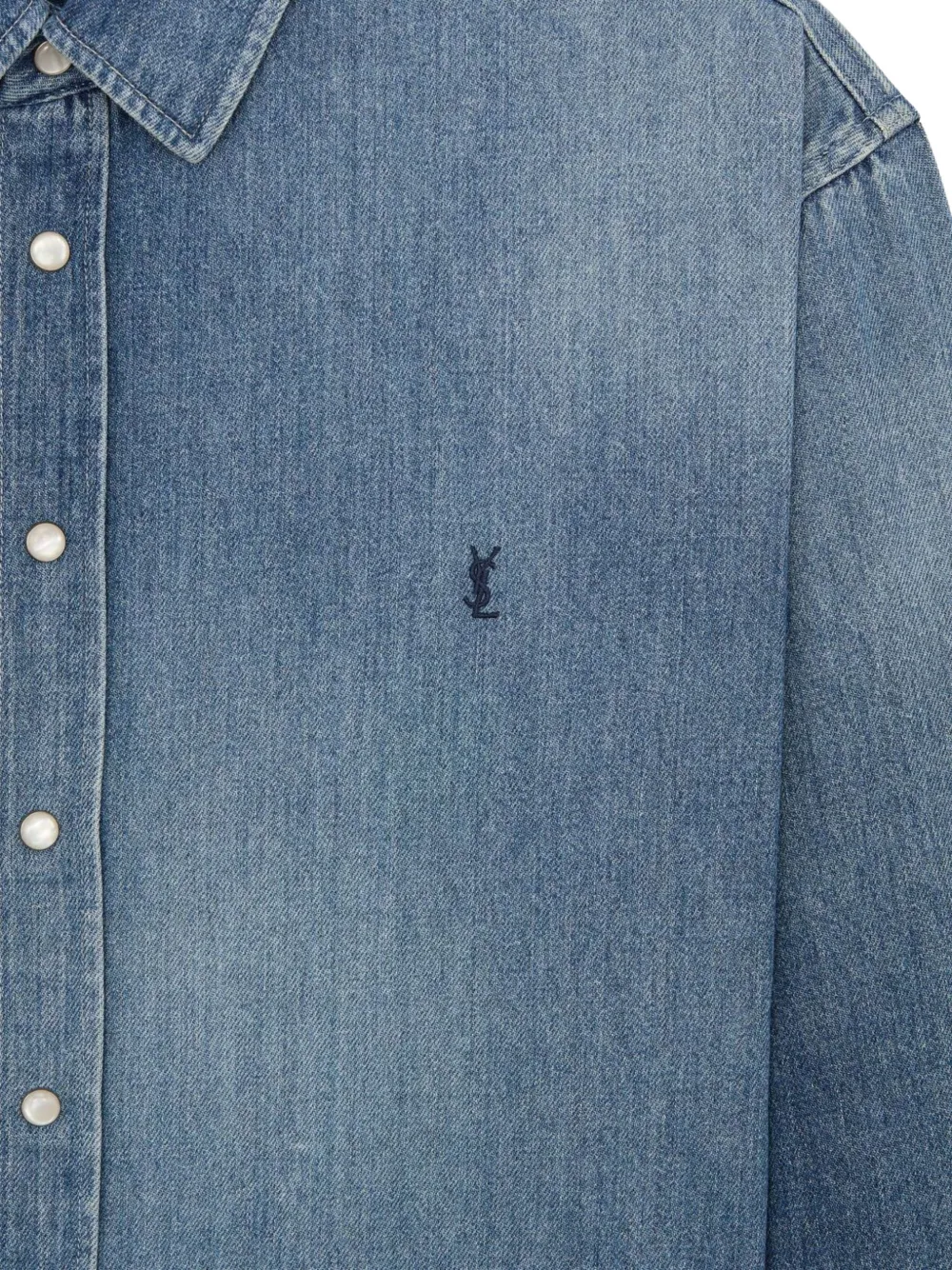 Saint Laurent Cassandre denim overhemd Blauw