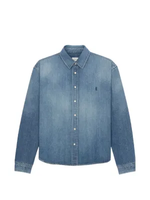 Saint Laurent Cassandre Denim Shirt | Blue | FARFETCH
