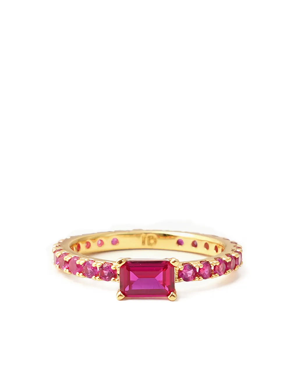 Izabel Display slim square-stone ring | Gold | Image 1