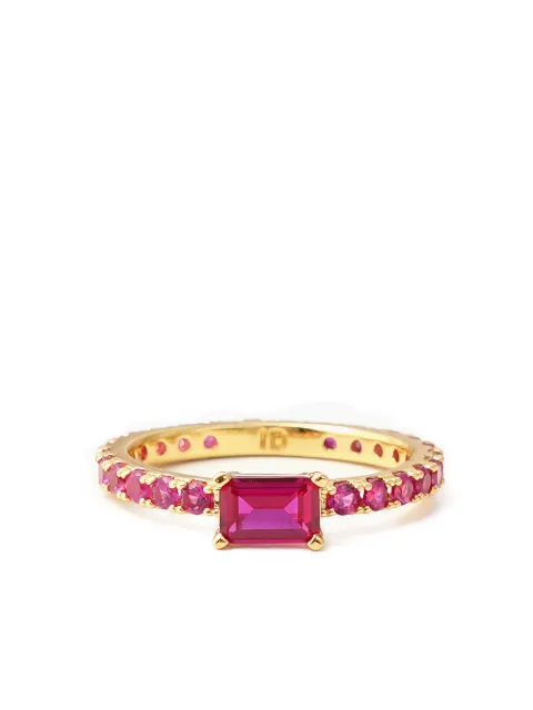 Izabel Display slim square-stone ring