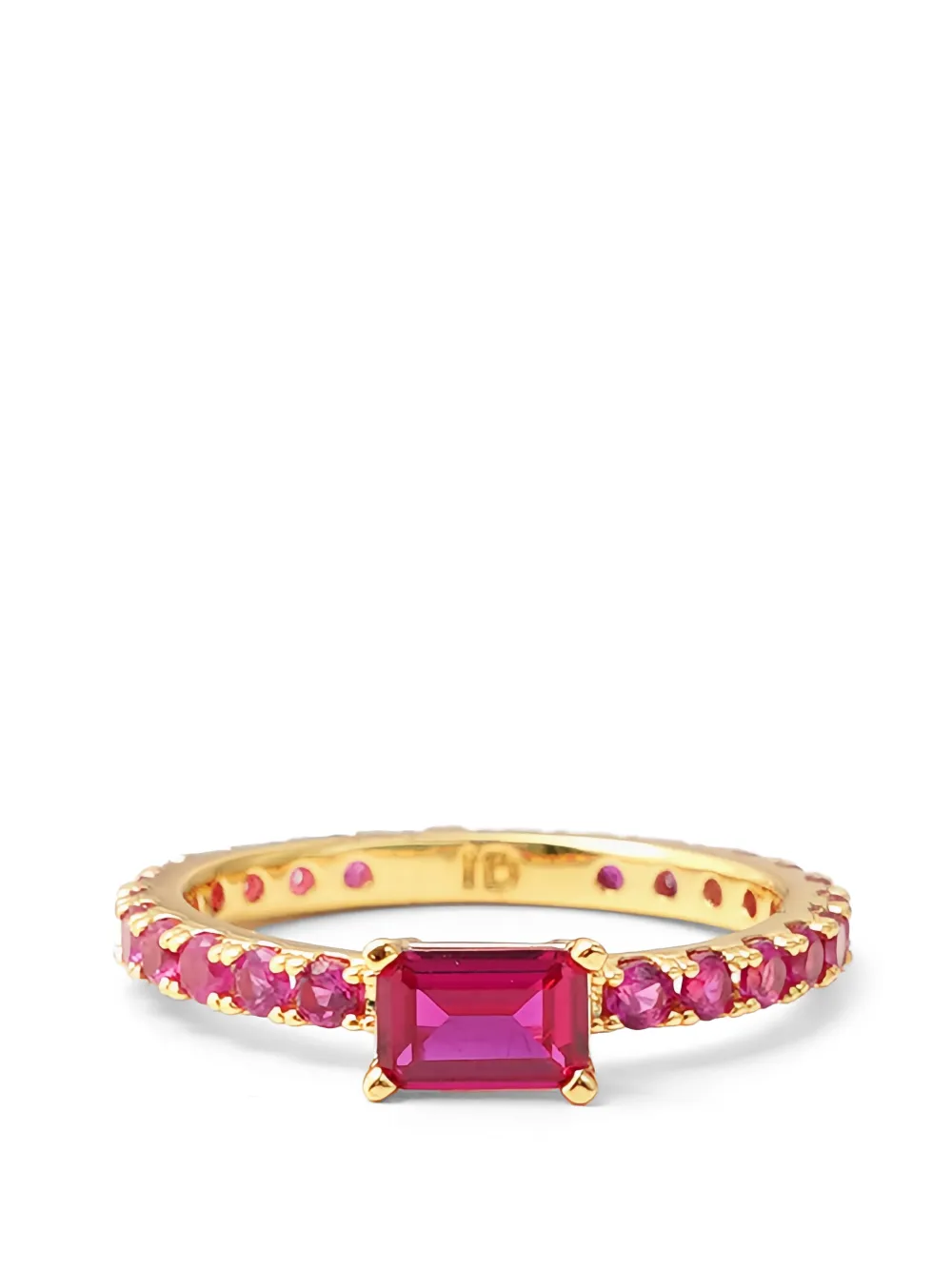 Izabel Display slim square-stone ring - Oro
