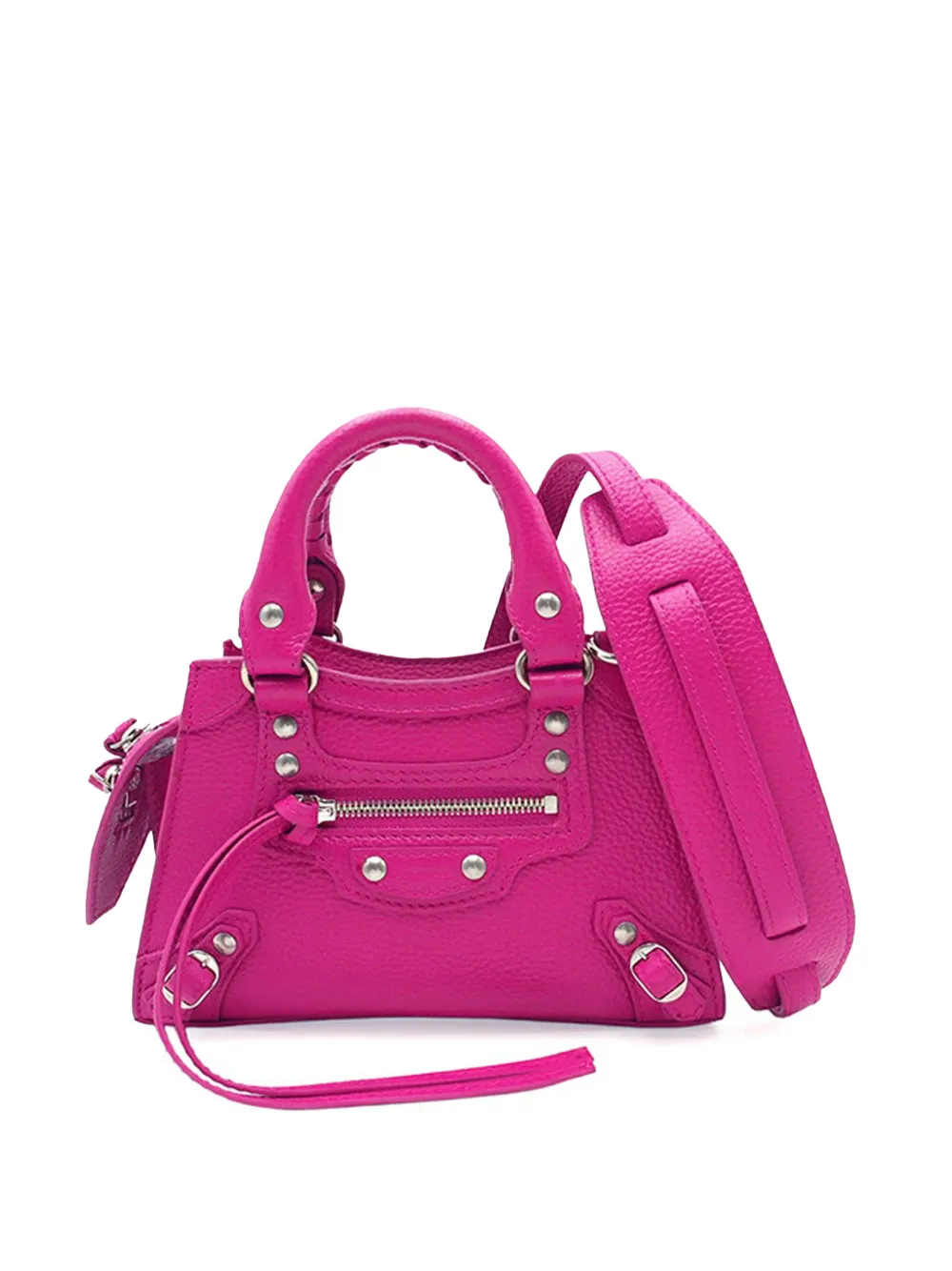 Pre-owned Balenciaga 2005-2025 Nano Grained Calfskin Neo Classic City Satchel In Pink