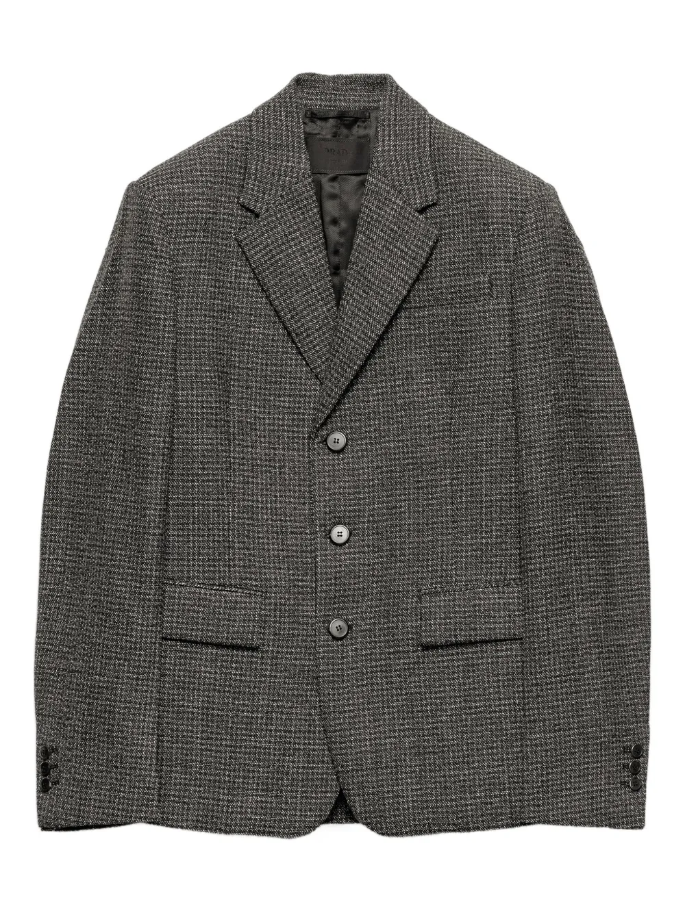 Prada button triangle wool jacket | Grey | Image 1