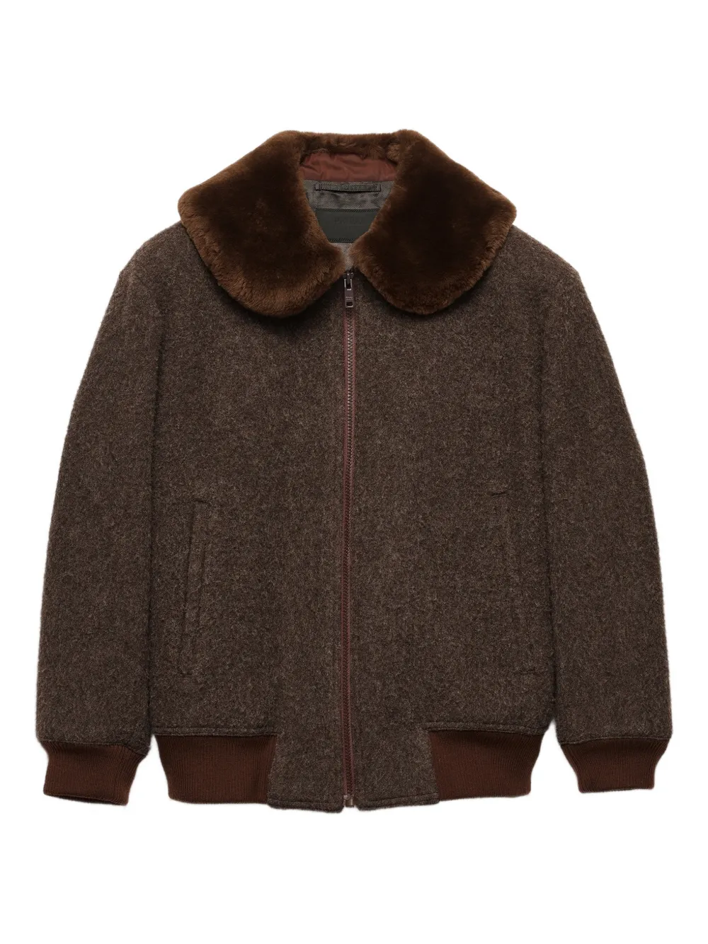 Prada Jacke mit Shearling-Kragen - Braun