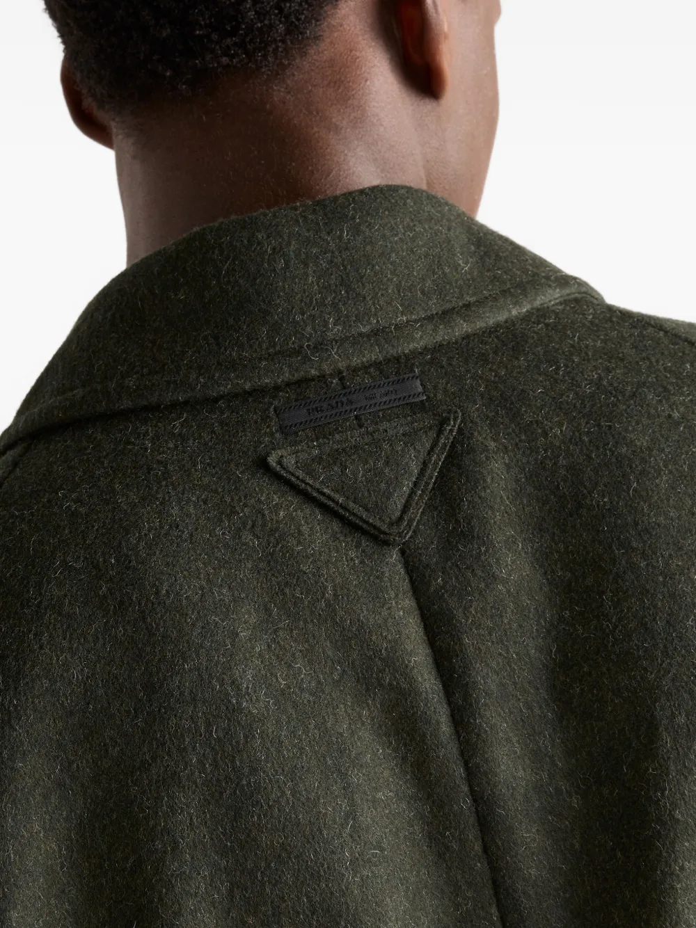 Prada Raglan Sleeve Wool Coat In Black