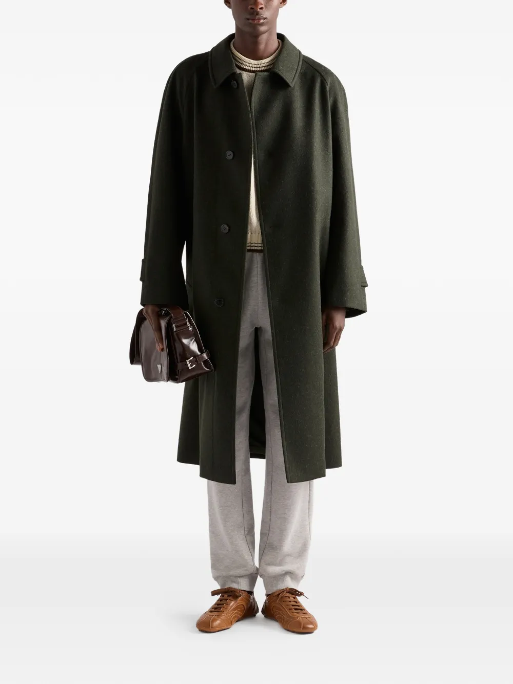 Prada raglan sleeve wool coat | Single Breasted Coats | Image 2