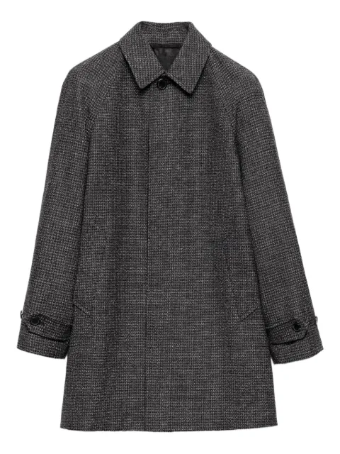 Prada knit logo raglan sleeve coat