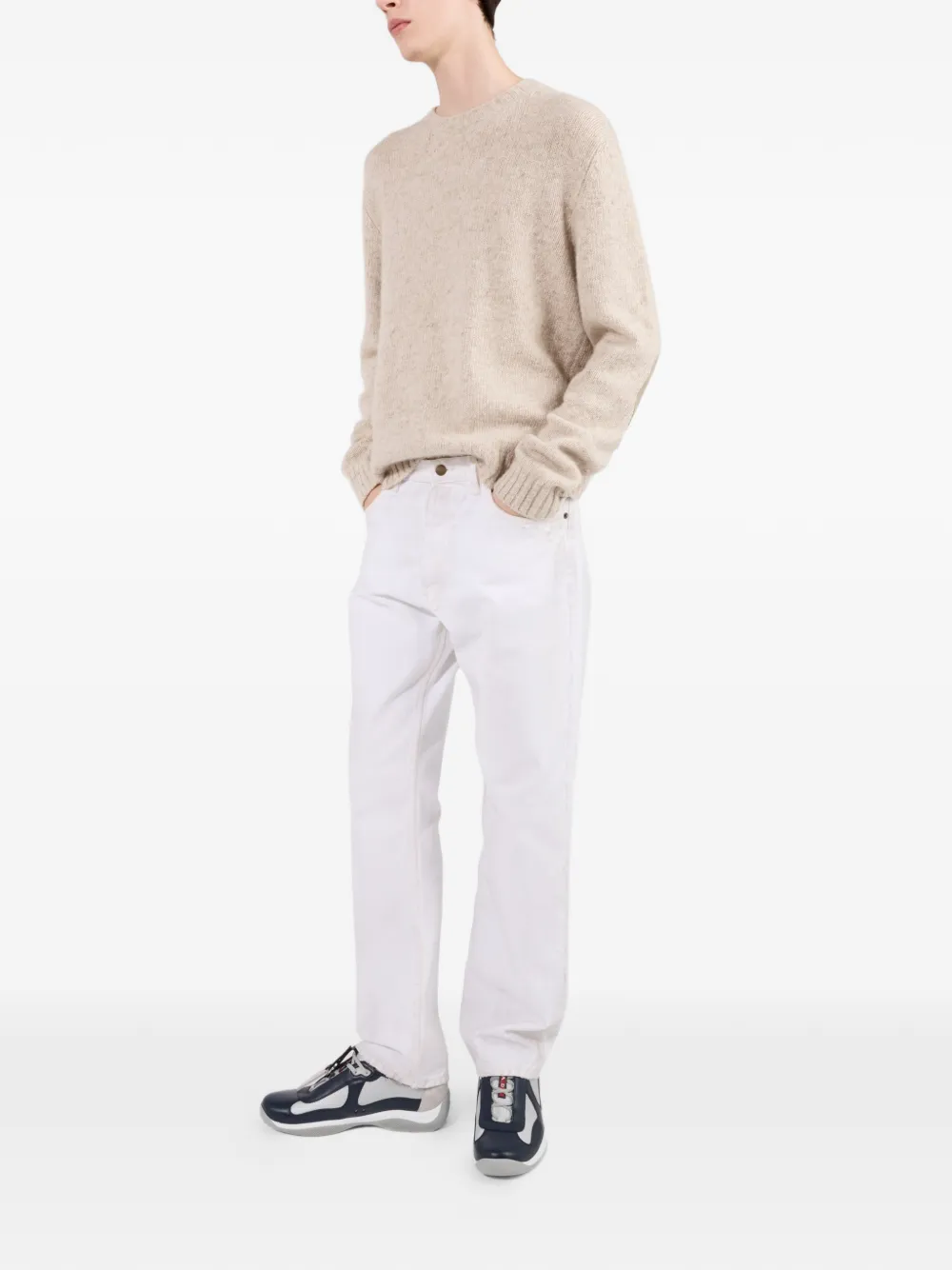 Prada America's Cup sneakers met logopatch Zwart