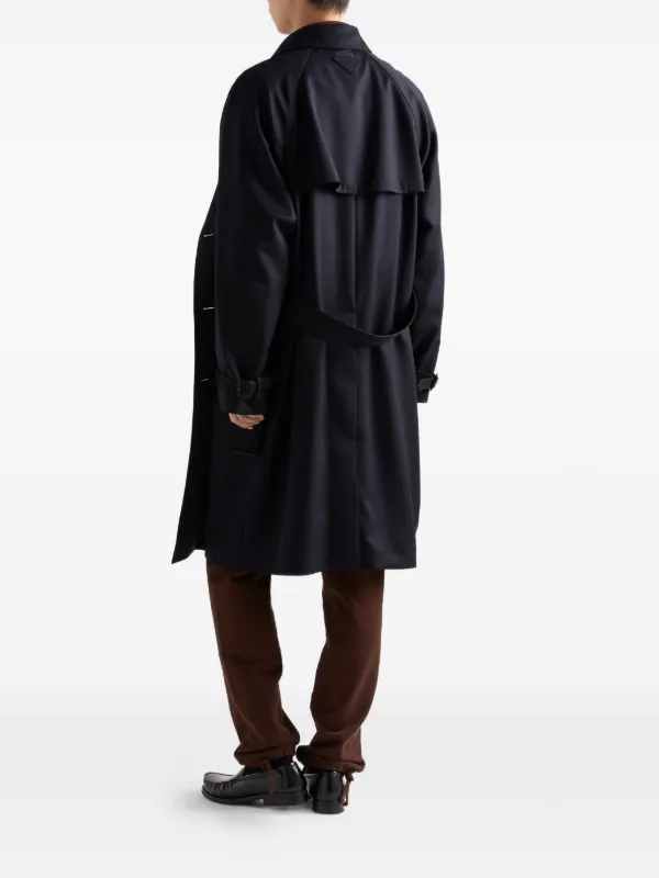 Prada ラグランスリーブ トレンチコート | ブルー | FARFETCH JP