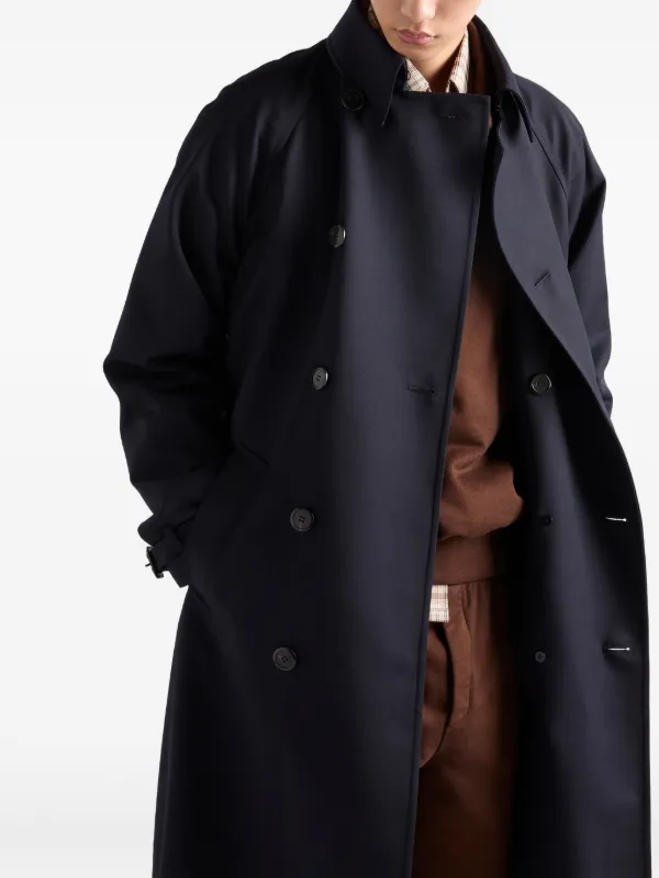 ネイビー ダブルブレスト トレンチコート　　プラダ　PRADA 中古・古着通販】PRADA (プラダ) トレンチコート ネイビー サイズ:50