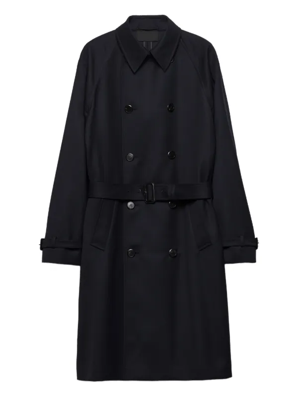 Prada ラグランスリーブ トレンチコート | ブルー | FARFETCH JP